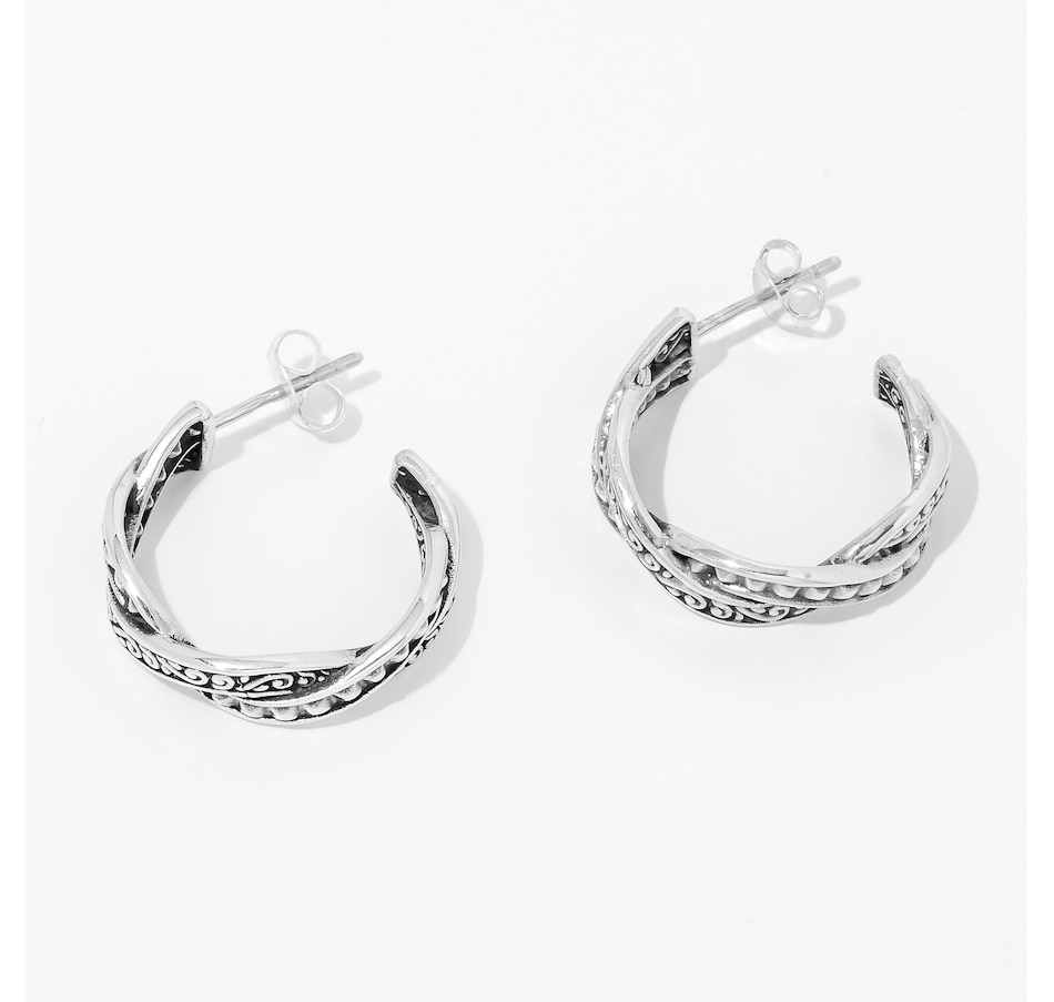 Image 249993_ALTMORE1.jpg, Product 249-993 / Price $59.88, Samuel B. Collection Sterling Silver Woven Hoop Earrings from Samuel B. Collection on TSC.ca's Jewellery department