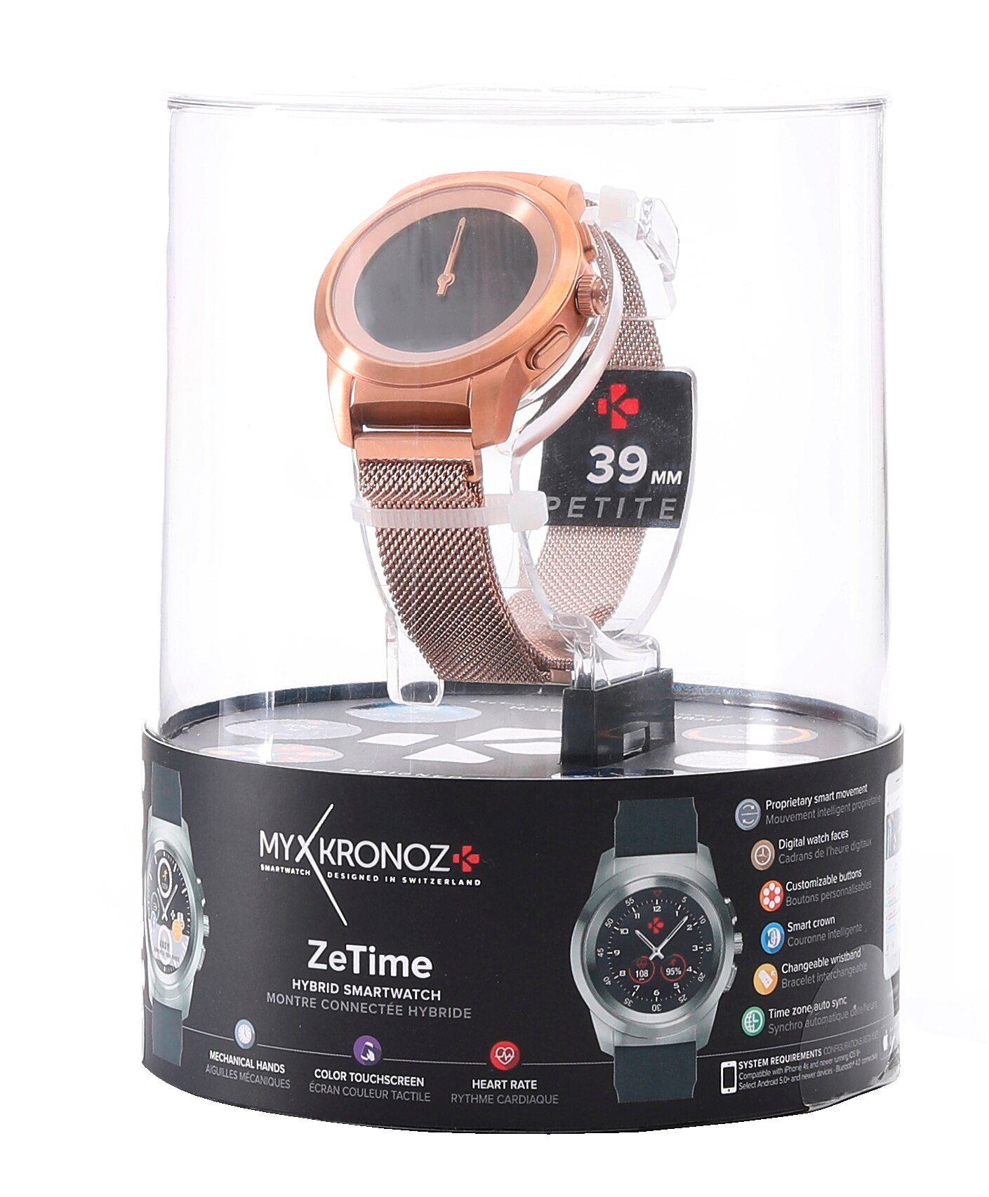mykronoz zetime petite elite brushed hybrid smartwatch