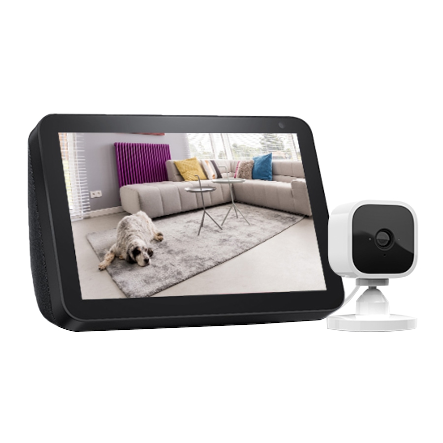 Image 251172_ALTMORE9.jpg, Product 251-172 / Price $149.99, Amazon Echo Show 5 Compact Smart Display with Alexa and Blink Mini 1080 HD Smart Security Camera from Amazon on TSC.ca's Electronics department