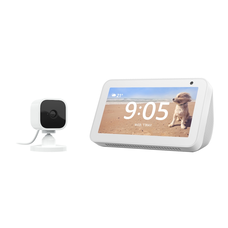 Image 251172_SAST.jpg, Product 251-172 / Price $149.99, Amazon Echo Show 5 Compact Smart Display with Alexa and Blink Mini 1080 HD Smart Security Camera from Amazon on TSC.ca's Electronics department