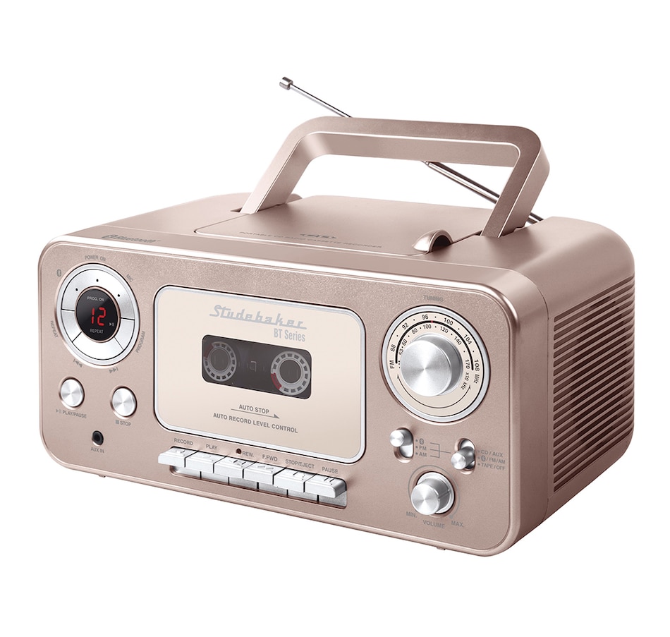 Image 251379_RGL.jpg, Product 251-379 / Price $189.99, Studebaker Retro Portable CD Player with AM/FM Radio, Cassette Player/Recorder and Bluetooth from Studebaker on TSC.ca's Electronics department