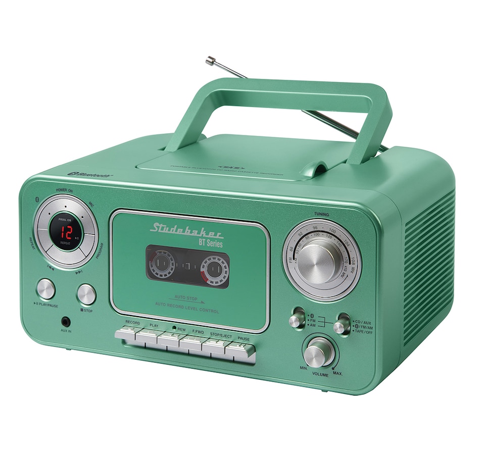 Image 251379_TLE.jpg, Product 251-379 / Price $189.99, Studebaker Retro Portable CD Player with AM/FM Radio, Cassette Player/Recorder and Bluetooth from Studebaker on TSC.ca's Electronics department