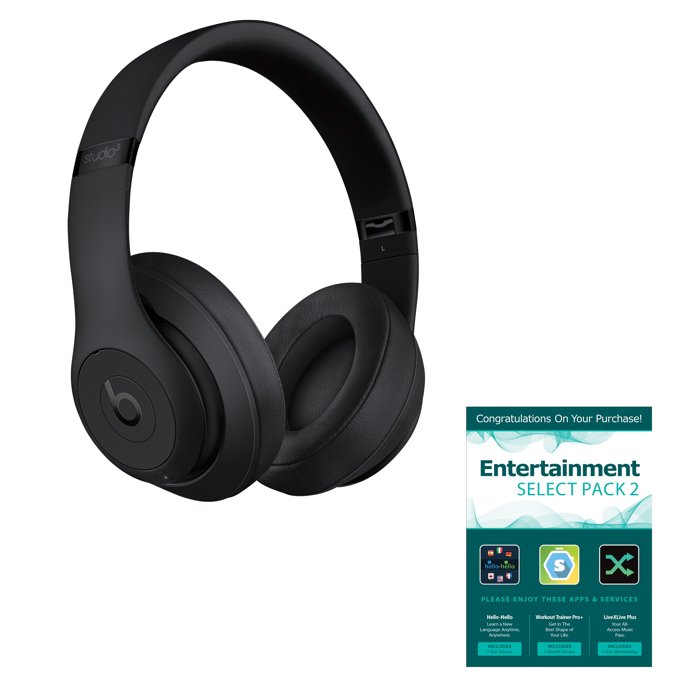 Beats Studio3 Wireless Over-Ear Headphones Bundle