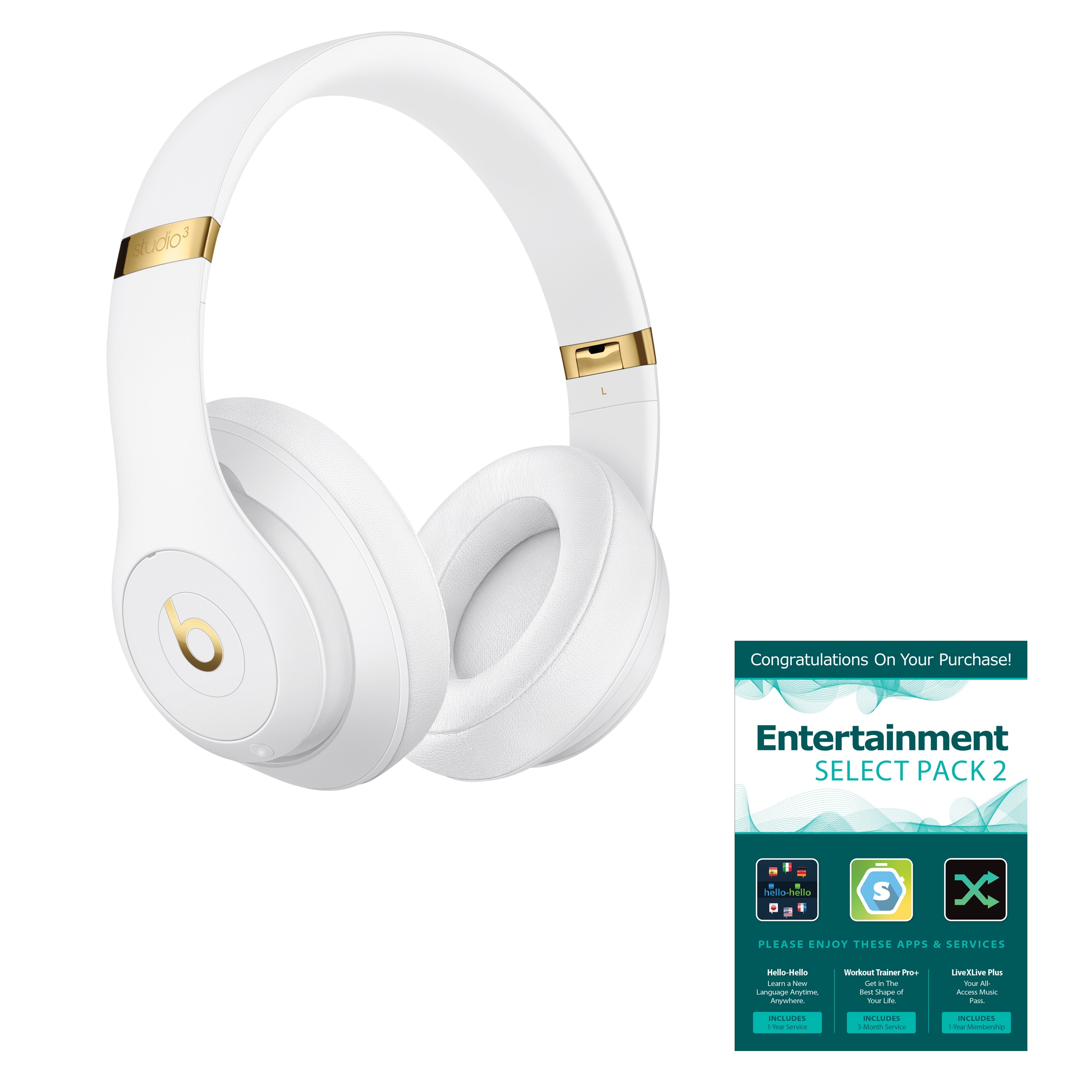 Beats Studio3 Wireless Over Ear Headphones Bundle