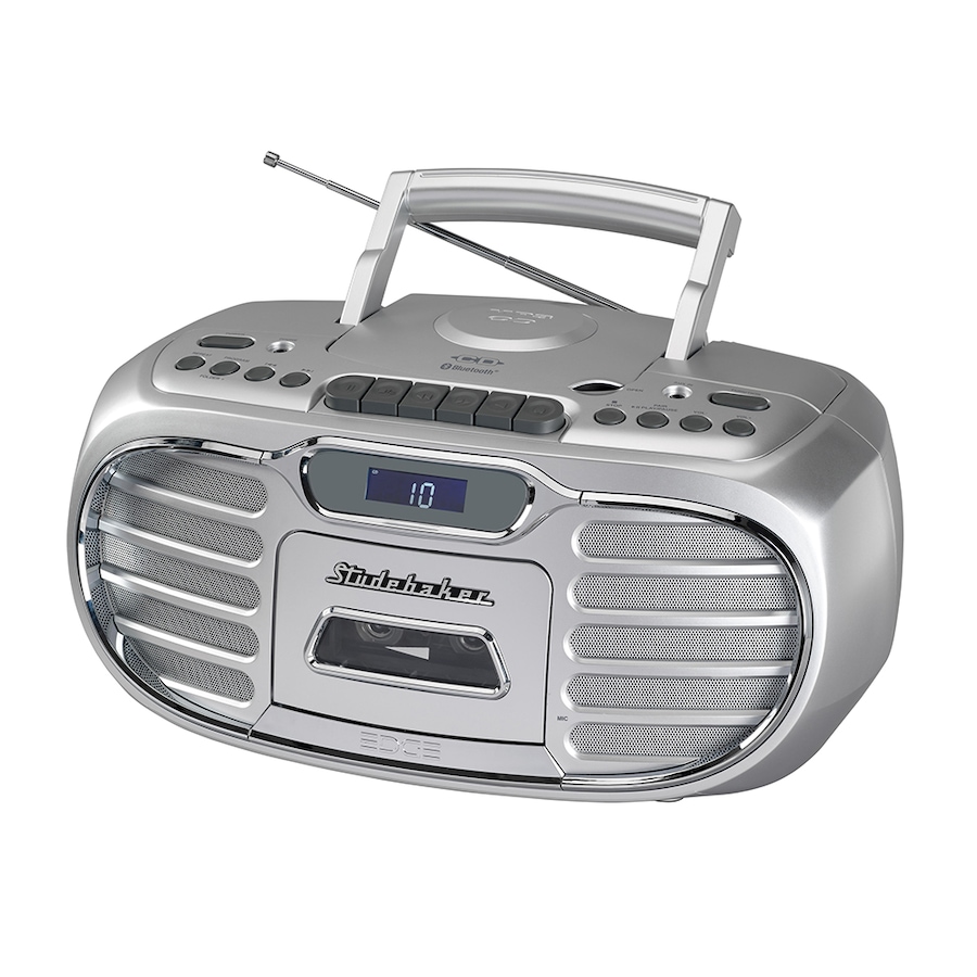 Image 251454_SIL.jpg, Product 251-454 / Price $189.99, Studebaker Retro Edge Bluetooth Boombox with CD, Cassette, AM/FM Stereo Radio from Studebaker on TSC.ca's Electronics department