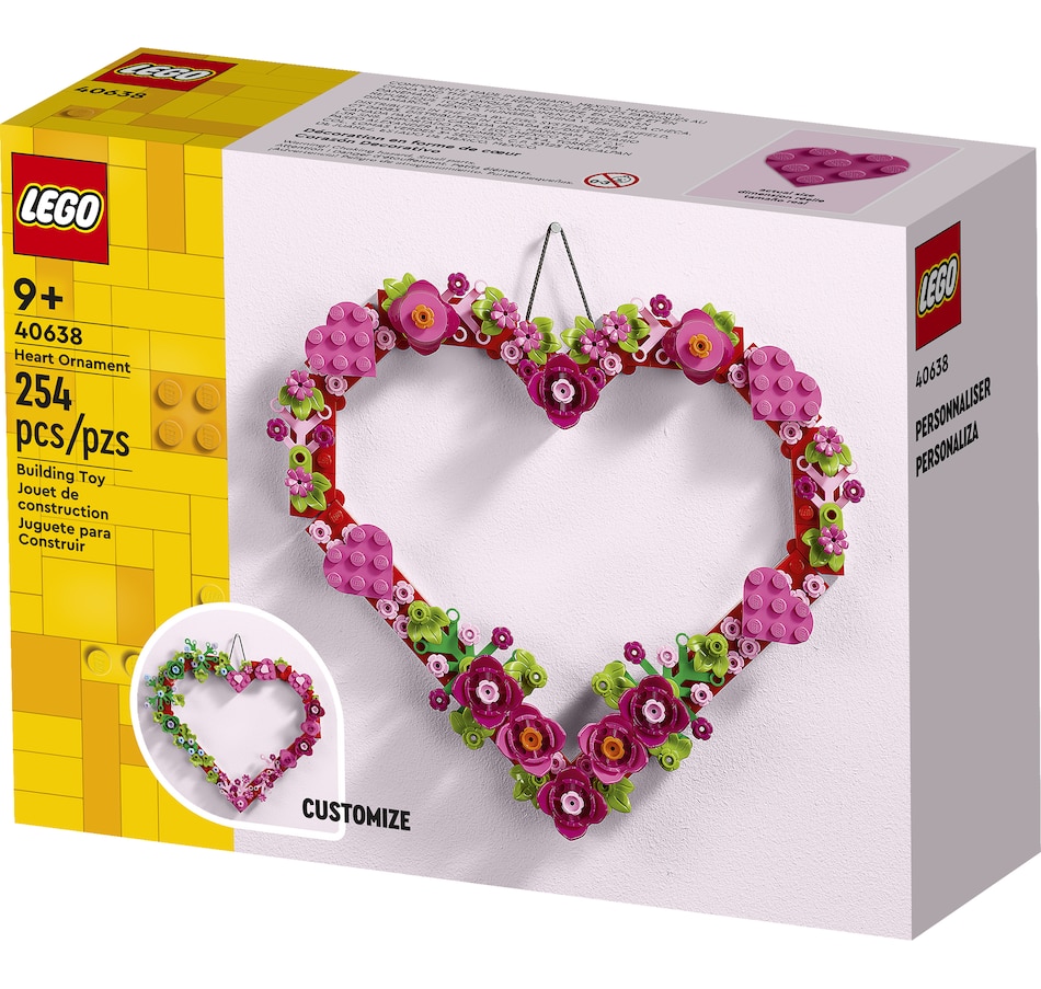 Image 251650_ALTMORE2.jpg, Product 251-650 / Price $16.99, Lego Heart Ornament (40638) from Lego on TSC.ca's Toys & Hobbies department
