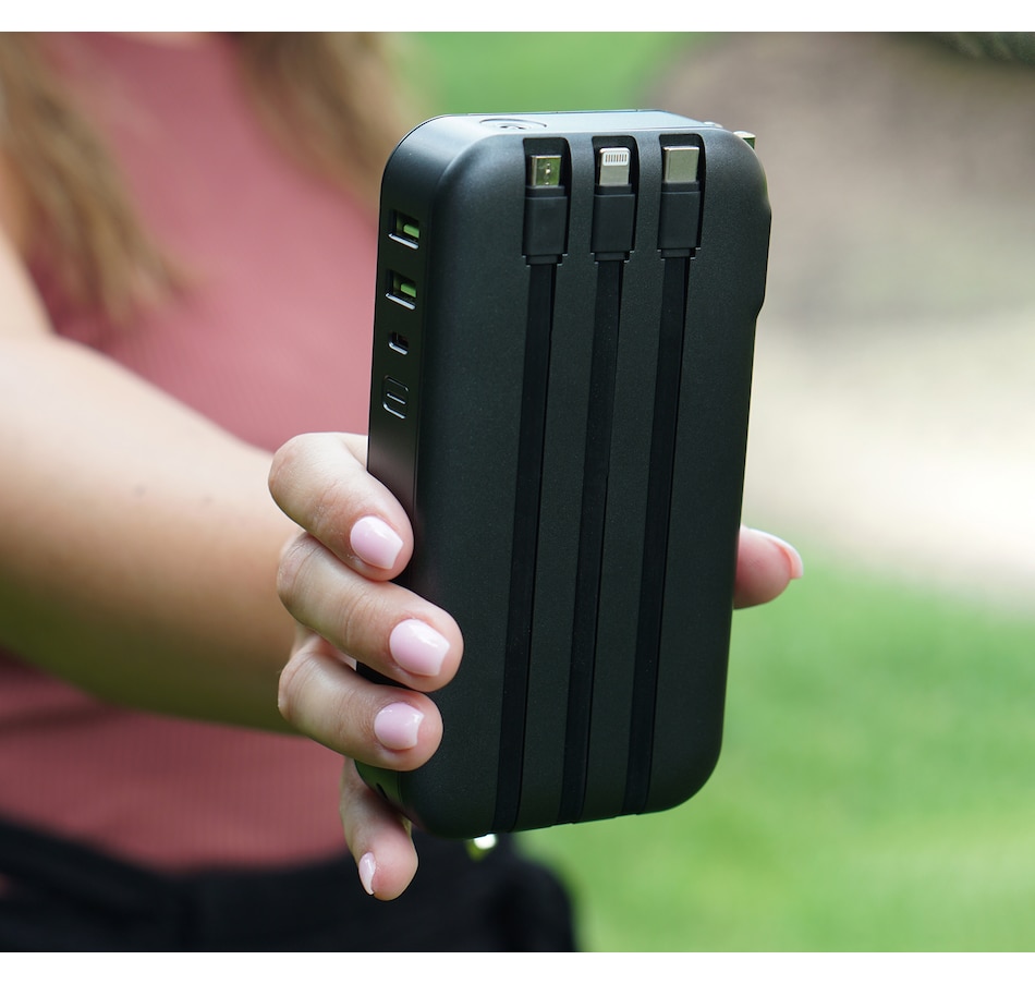 Image 251683_ALTMORE14.jpg, Product 251-683 / Price $139.99, Limitless 15,000-mAh Portable Power Bank with Wall Plug, Digital Display and Built-In Cables from Limitless Innovations on TSC.ca's Electronics department