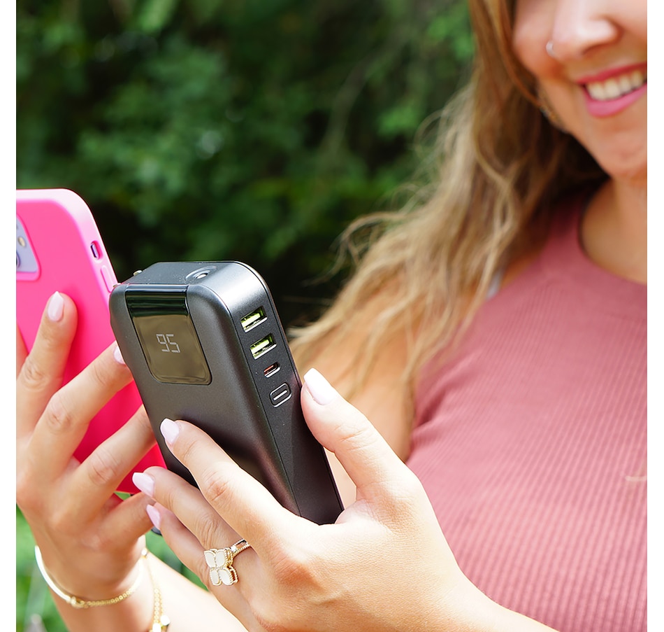 Image 251683_ALTMORE17.jpg, Product 251-683 / Price $139.99, Limitless 15,000-mAh Portable Power Bank with Wall Plug, Digital Display and Built-In Cables from Limitless Innovations on TSC.ca's Electronics department