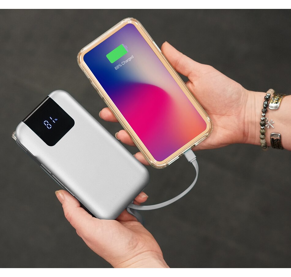 Image 251683_ALTMORE2.jpg, Product 251-683 / Price $139.99, Limitless 15,000-mAh Portable Power Bank with Wall Plug, Digital Display and Built-In Cables from Limitless Innovations on TSC.ca's Electronics department