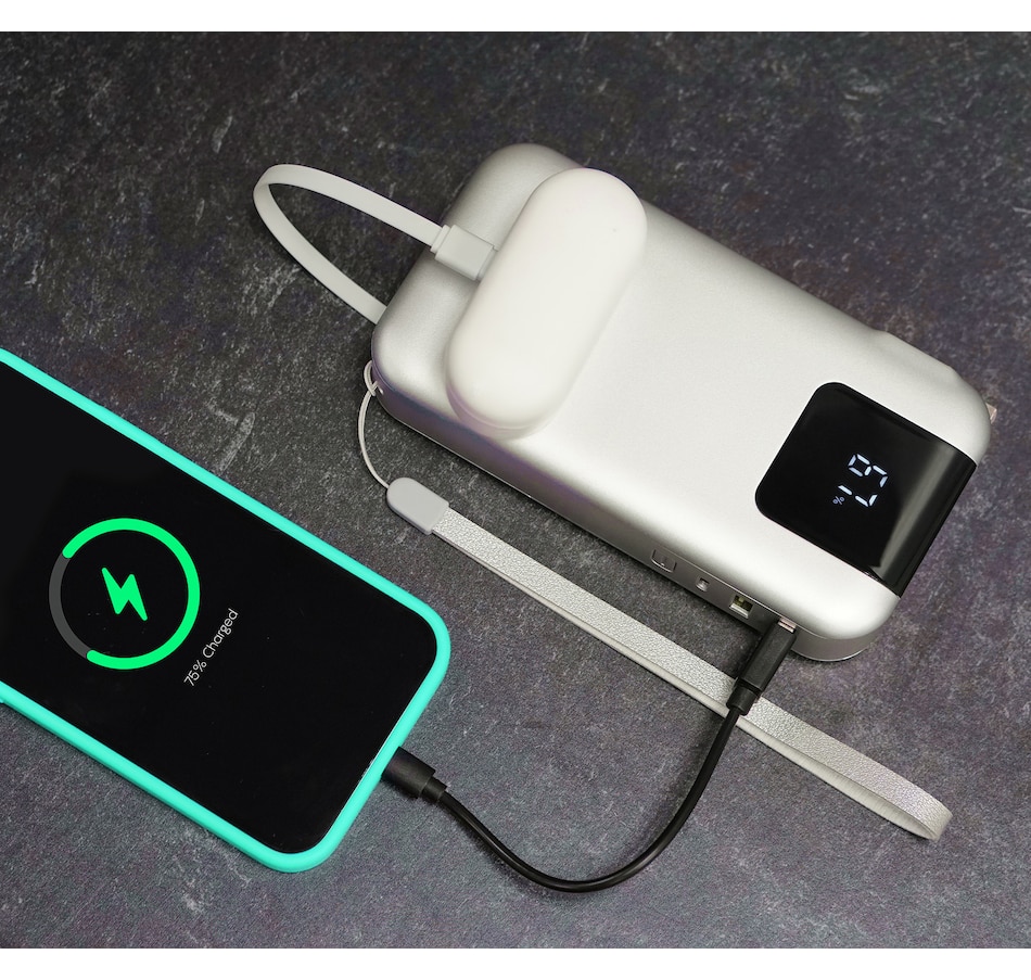 Image 251683_ALTMORE4.jpg, Product 251-683 / Price $139.99, Limitless 15,000-mAh Portable Power Bank with Wall Plug, Digital Display and Built-In Cables from Limitless Innovations on TSC.ca's Electronics department