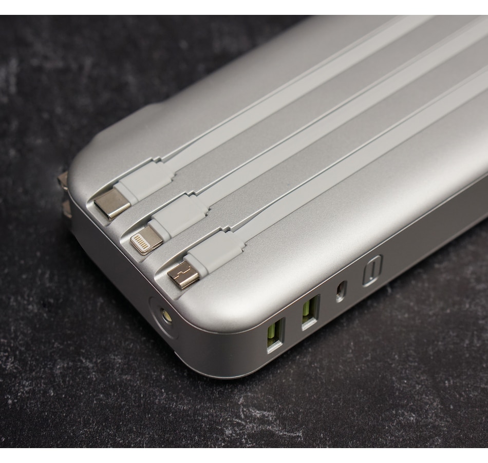Image 251683_ALTMORE5.jpg, Product 251-683 / Price $139.99, Limitless 15,000-mAh Portable Power Bank with Wall Plug, Digital Display and Built-In Cables from Limitless Innovations on TSC.ca's Electronics department