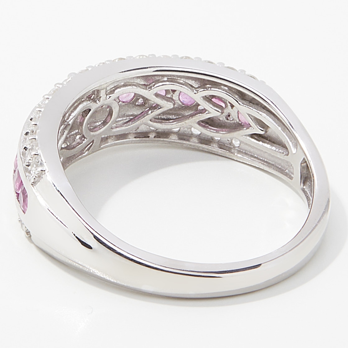 Sterling Silver Gemstone and White Zircon Ring - TSC.ca