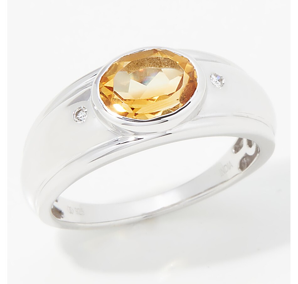 Image 251874_RHCIT.jpg, Product 251-874 / Price $39.33, Sterling Silver Oval Gemstone and Diamond Ring from Best of Gems on TSC.ca's Jewellery department