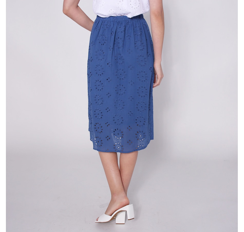 Image 252094_ALTMORE1.jpg, Product 252-094 / Price $29.33, Isaac Mizrahi Eyelet A-Line Midi Skirt from Isaac Mizrahi New York on TSC.ca's Fashion department