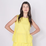 Isaac Mizrahi Cotton Eyelet Peplum Tank