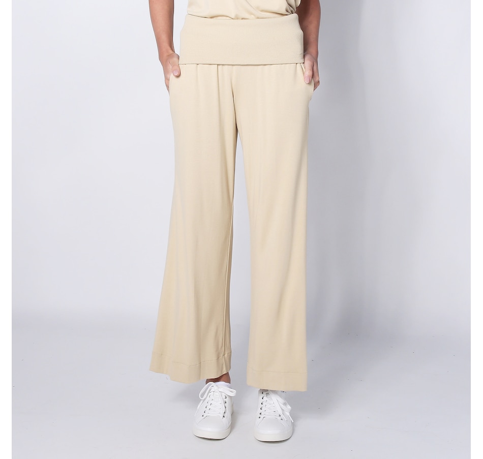 Image 252128_ALM.jpg, Product 252-128 / Price $44.33, Wynne Style Micro Rib Wide Leg Pant from Wynnelayers on TSC.ca's Fashion department