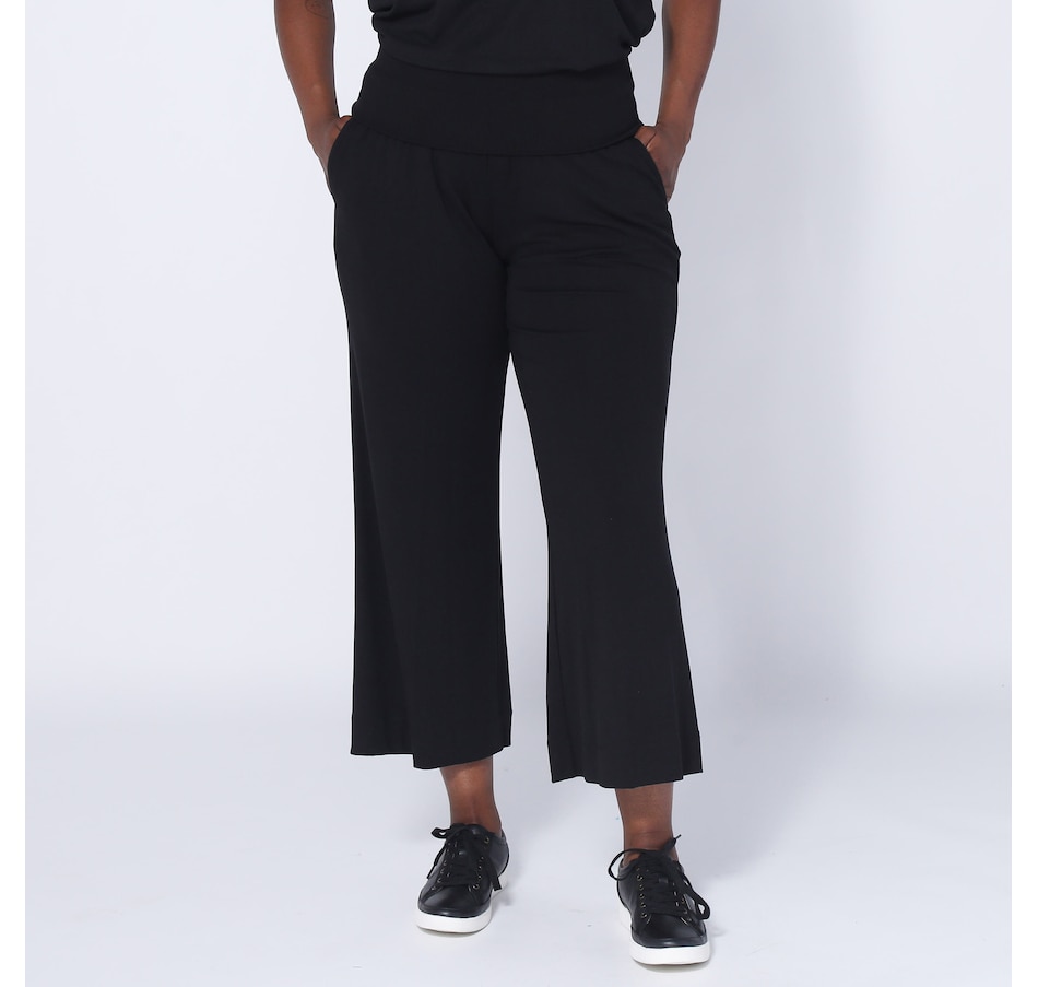 Image 252128_BLK.jpg, Product 252-128 / Price $44.33, Wynne Style Micro Rib Wide Leg Pant from Wynnelayers on TSC.ca's Fashion department
