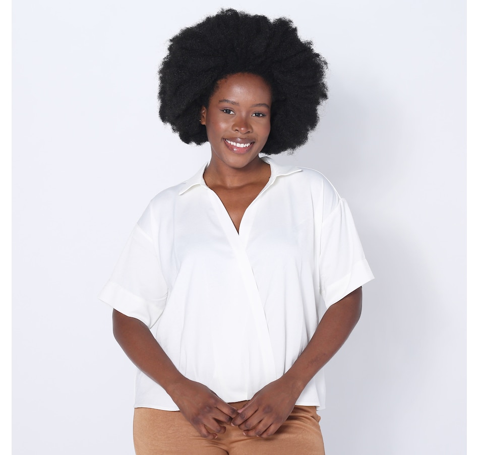 Image 252135_COD.jpg, Product 252-135 / Price $44.33, Wynne Style Hammered Satin Twist Shirt from Wynnelayers on TSC.ca's Fashion department