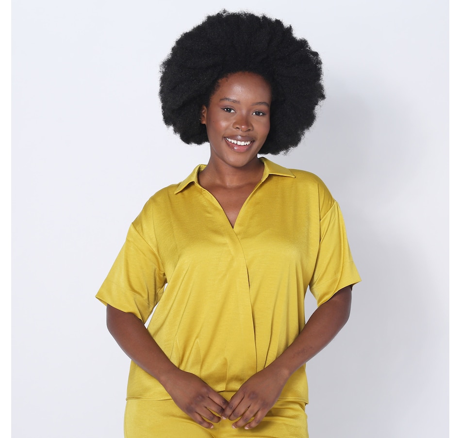 Image 252135_CTE.jpg, Product 252-135 / Price $44.33, Wynne Style Hammered Satin Twist Shirt from Wynnelayers on TSC.ca's Fashion department