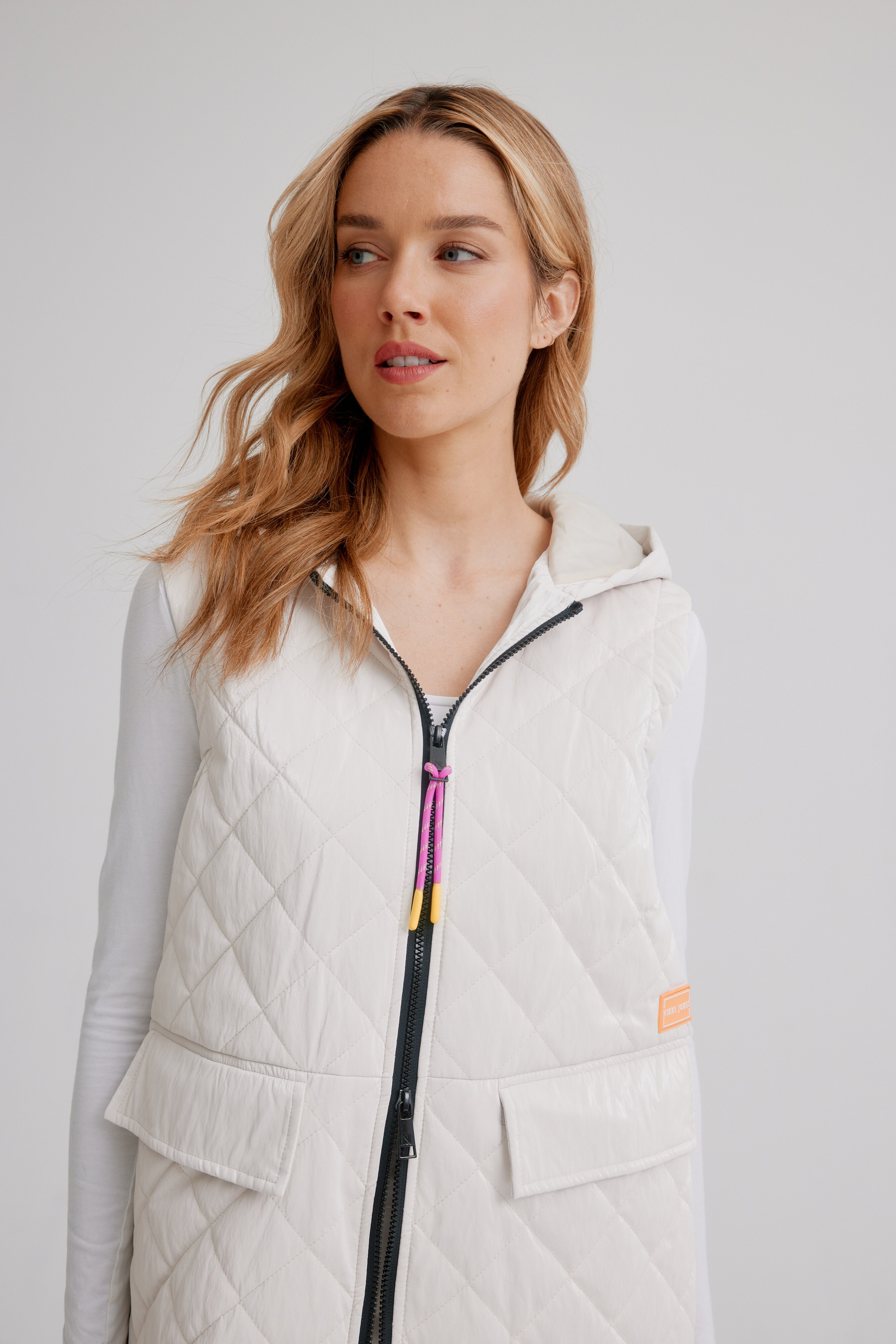 Nikki Jones Diamond Quilted Hooded Vest