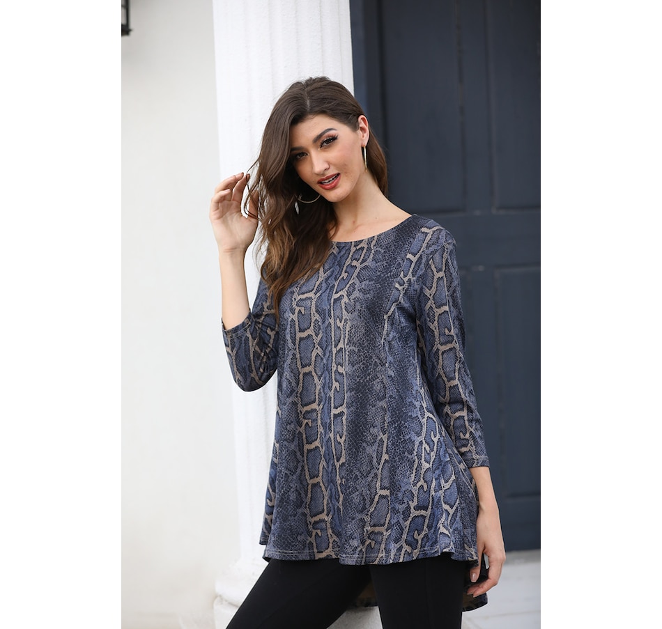 Orange Fashion Village 3/4 Sleeve Printed Top