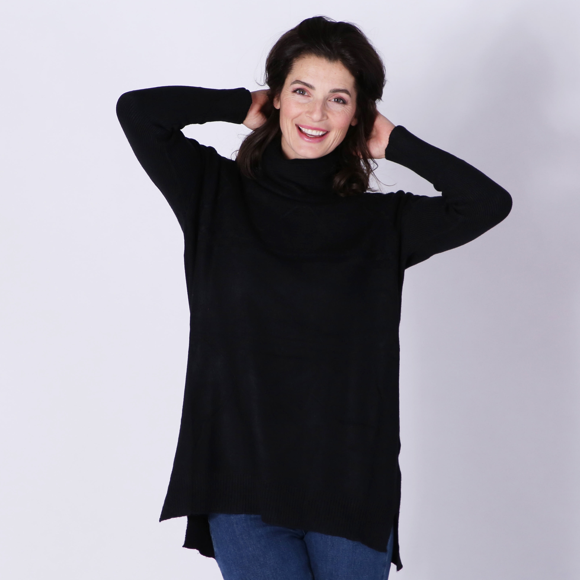 Orange Fashion Village Cable Knit Cowl Neck Tunic - TSC.ca