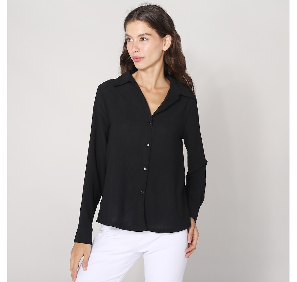 Image 252369_BLK.jpg, Product 252-369 / Price $31.33, Kim & Co. Crinkle Poplin On The Go Shirt from Kim & Co. on TSC.ca's Fashion department