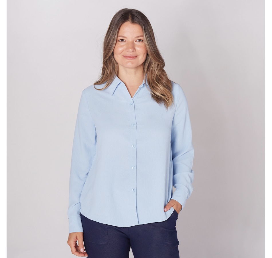 Image 252369_LTB.jpg, Product 252-369 / Price $31.33, Kim & Co. Crinkle Poplin On The Go Shirt from Kim & Co. on TSC.ca's Fashion department