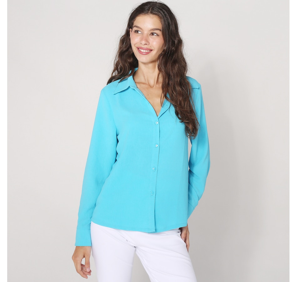 Image 252369_OBU.jpg, Product 252-369 / Price $31.33, Kim & Co. Crinkle Poplin On The Go Shirt from Kim & Co. on TSC.ca's Fashion department