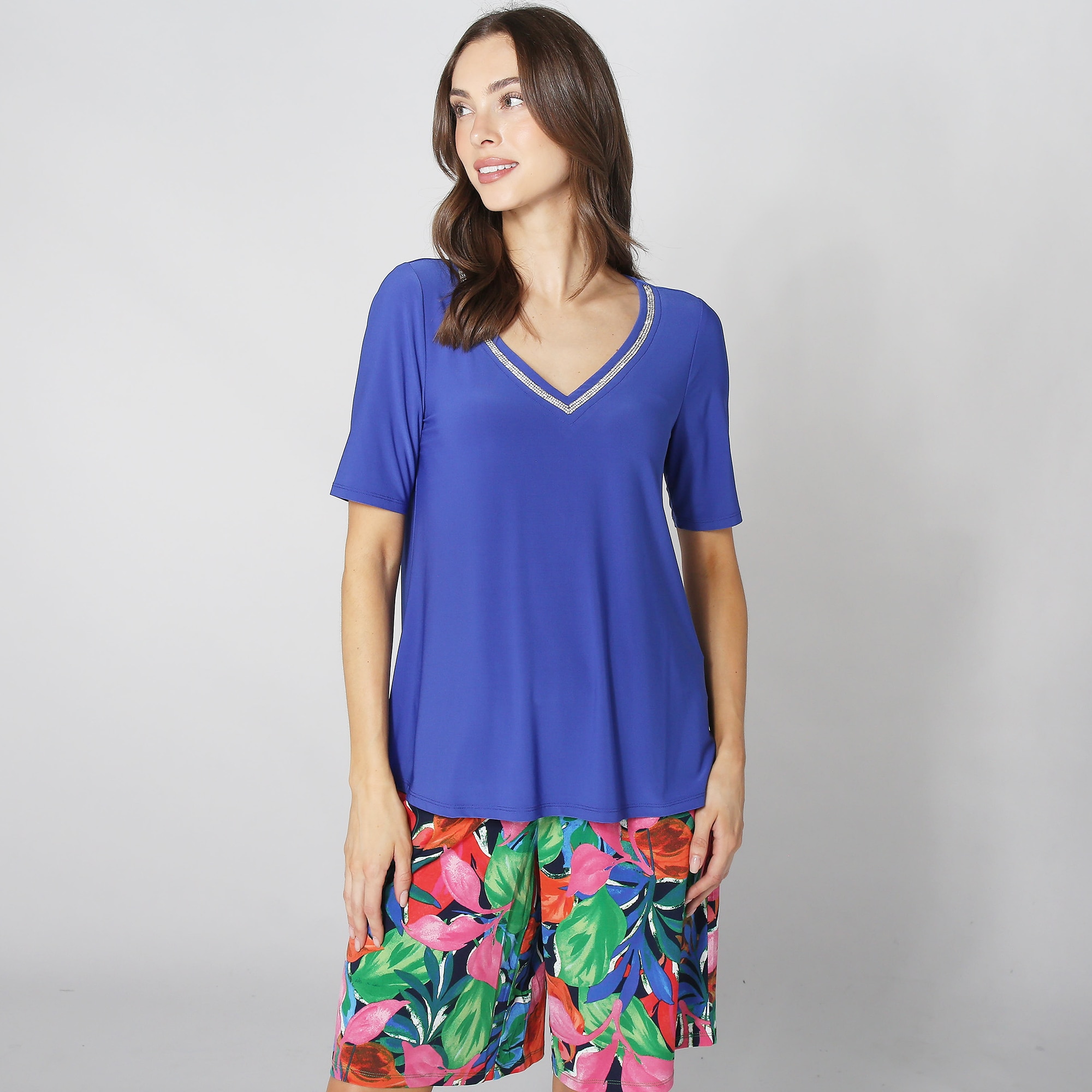 LEONARD♡トップスsize40 Nina Leonard Boatneck Jacquard Chiffon Kimono Top - TSC.ca