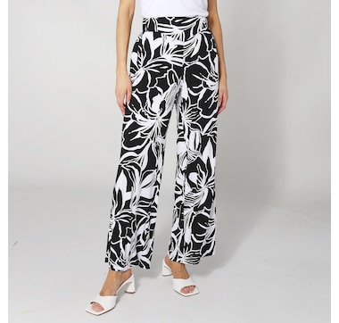 Nina Leonard Printed Palazzo Pant With Pockets