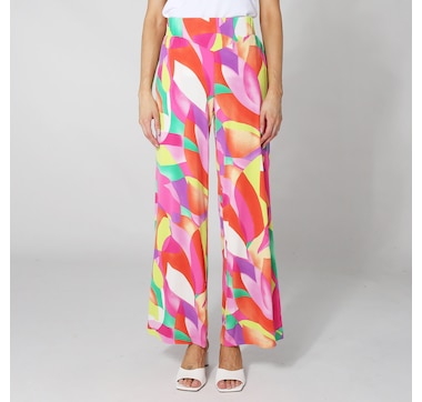 Nina Leonard Printed Palazzo Pant With Pockets