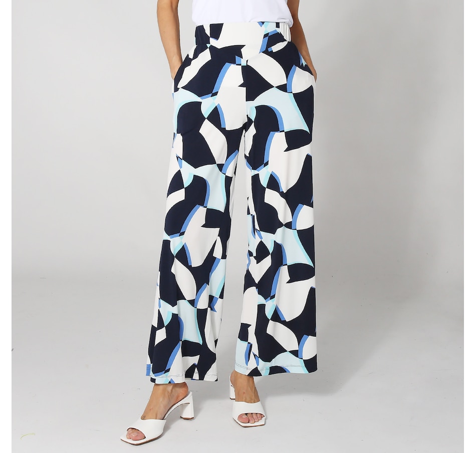 Image 252419_NVYBL.jpg, Product 252-419 / Price $24.33, Nina Leonard Printed Palazzo Pant With Pockets from Nina Leonard on TSC.ca's Fashion department