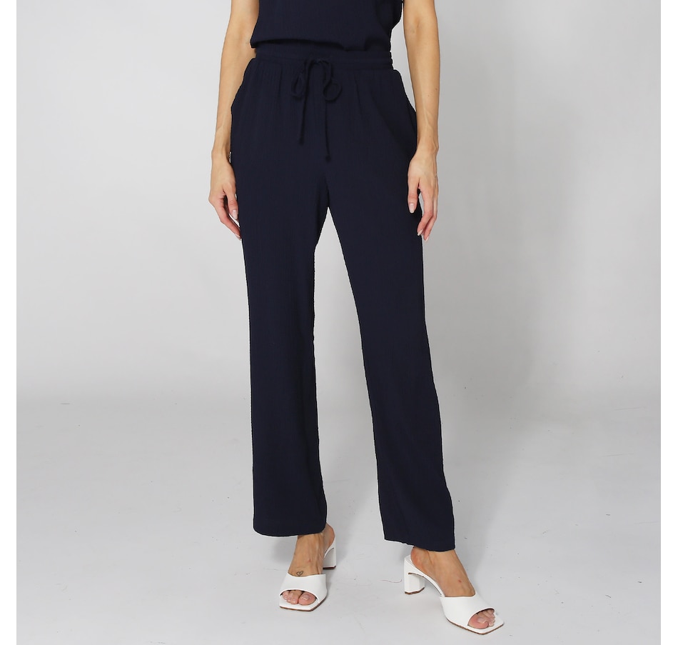 Image 252420_NVY.jpg, Product 252-420 / Price $24.33, Nina Leonard Elastic Waist Straight Leg Pant from Nina Leonard on TSC.ca's Fashion department