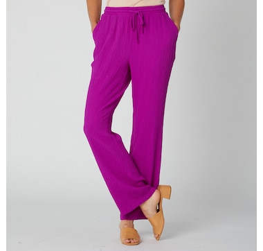Nina Leonard Elastic Waist Straight Leg Pant