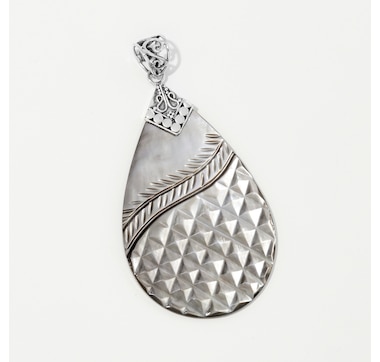 Product 252-502 / Price $49.88 , Samuel B. Collection Sterling Silver Mother of Pearl Carved Pendant