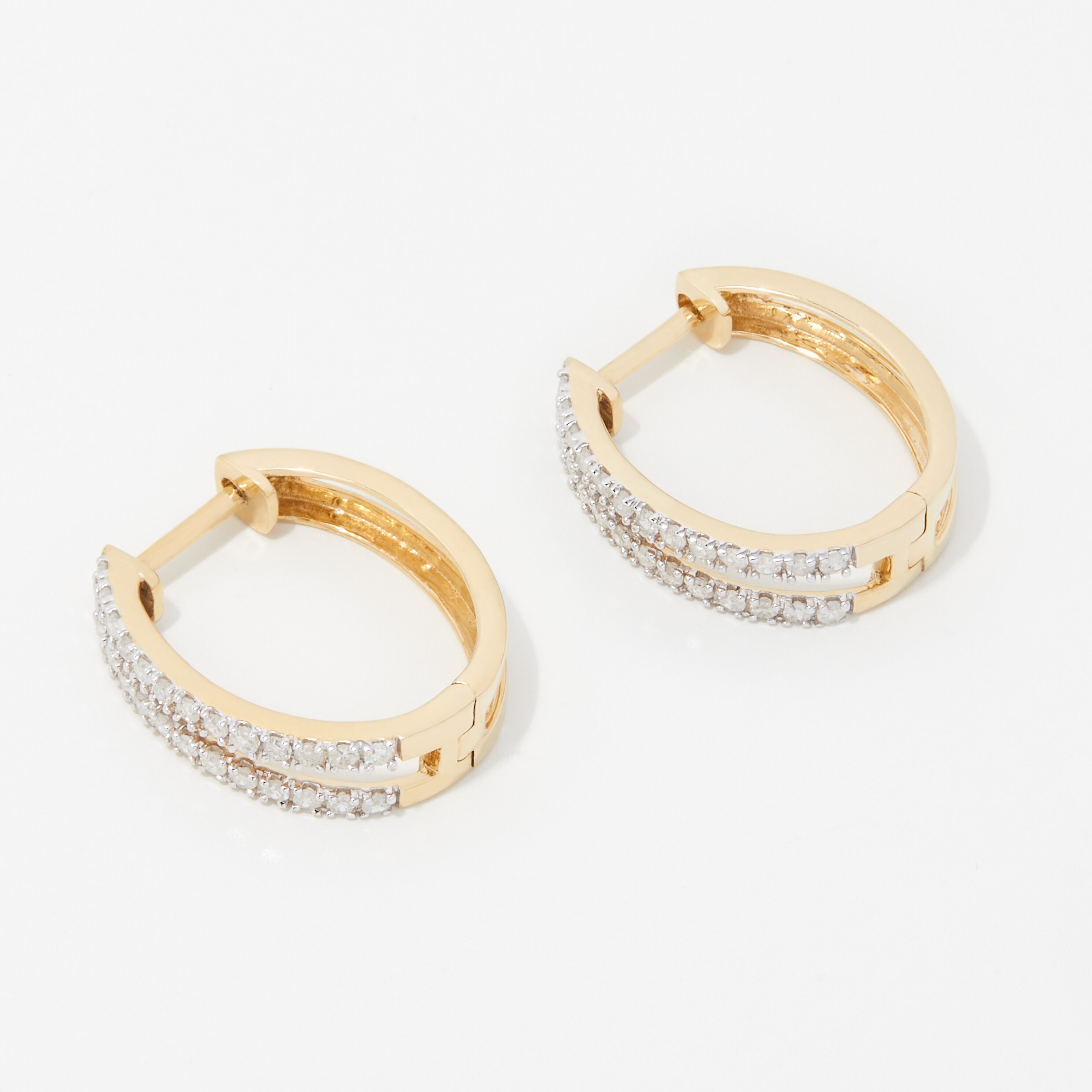 14K Gold 0.50 ctw Diamond Hoop Earrings - TSC.ca