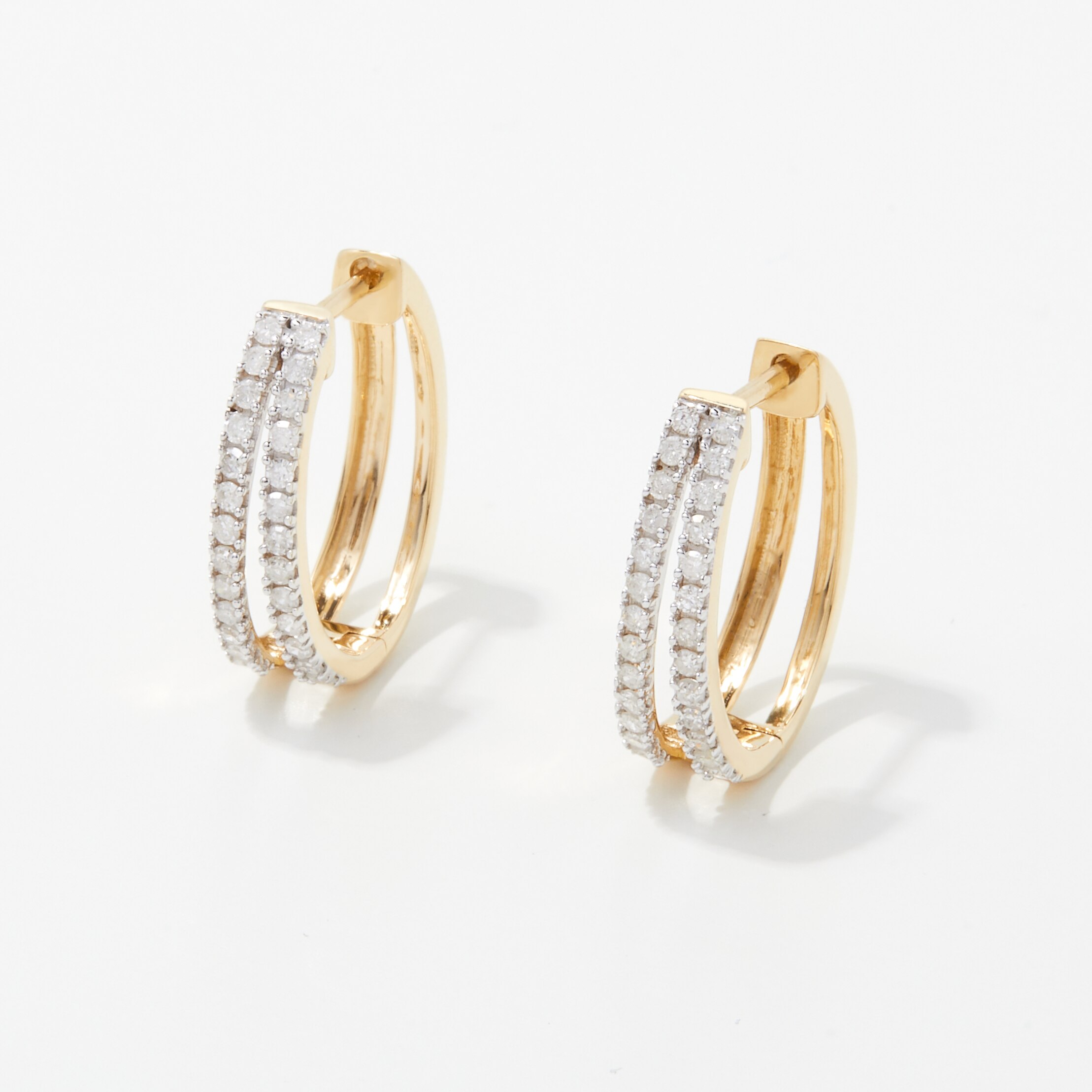 14K Gold 0.50 ctw Diamond Hoop Earrings - TSC.ca