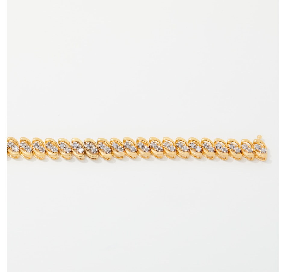 Image 252551_ALTMORE1.jpg, Product 252-551 / Price $229.99, Colours of Diamonds Sterling Silver Yellow Gold Plate 2.00 av. ctw Diamond Bracelet from Colours of Diamonds on TSC.ca's Jewellery department