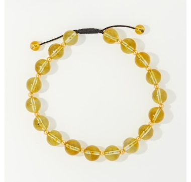 Amber Extraordinaire Artisan Collection Sterling Silver Yellow Gold Plate Amber Talisman
