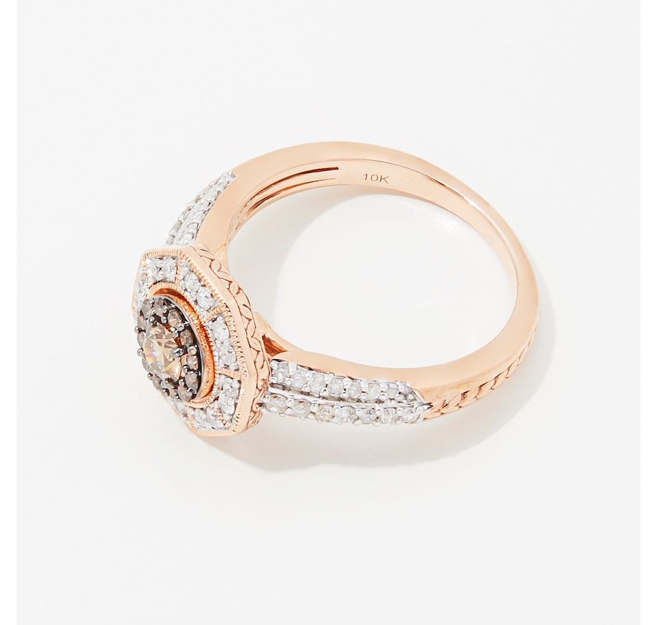 Image 252632_ALTMORE1.jpg, Product 252-632 / Price $479.33, 10K Rose Gold 0.75 ctw Champagne and White Diamond Ring from Diamond Show on TSC.ca's Jewellery department