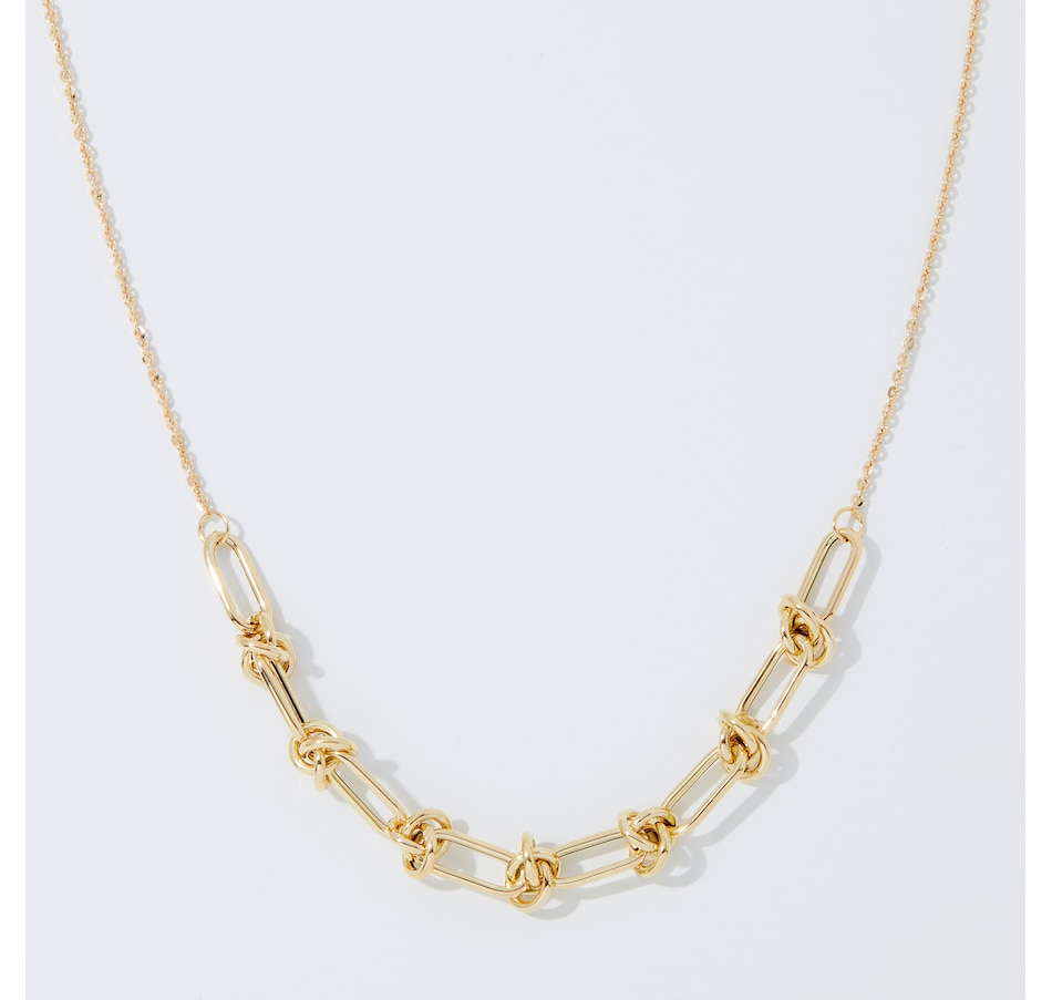 UNOAERRE 18K Yellow Gold Hollow Link Necklace