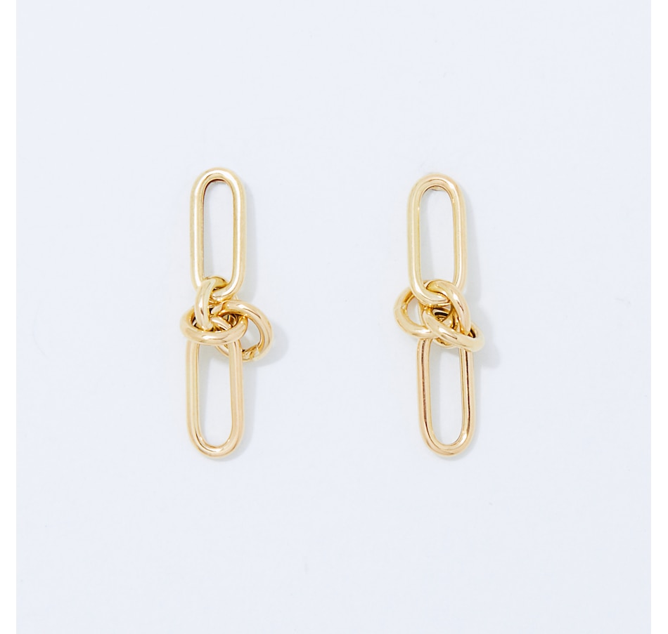 UNOAERRE 18K Yellow Gold Elongated and Double Round Drop Earrings