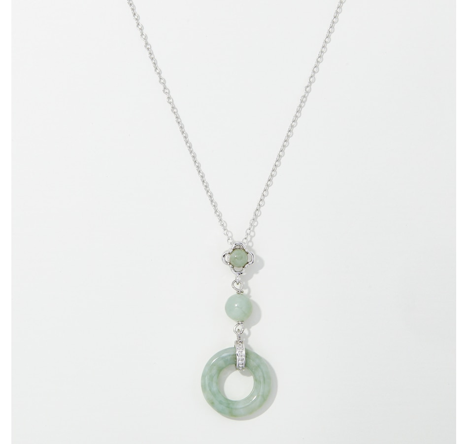Image 252699.jpg, Product 252-699 / Price $69.99, Jade of Yesteryear Sterling Silver Genuine Circle and Round Green Jade Pendant With Chain from Jade of Yesteryear on TSC.ca's Jewellery department