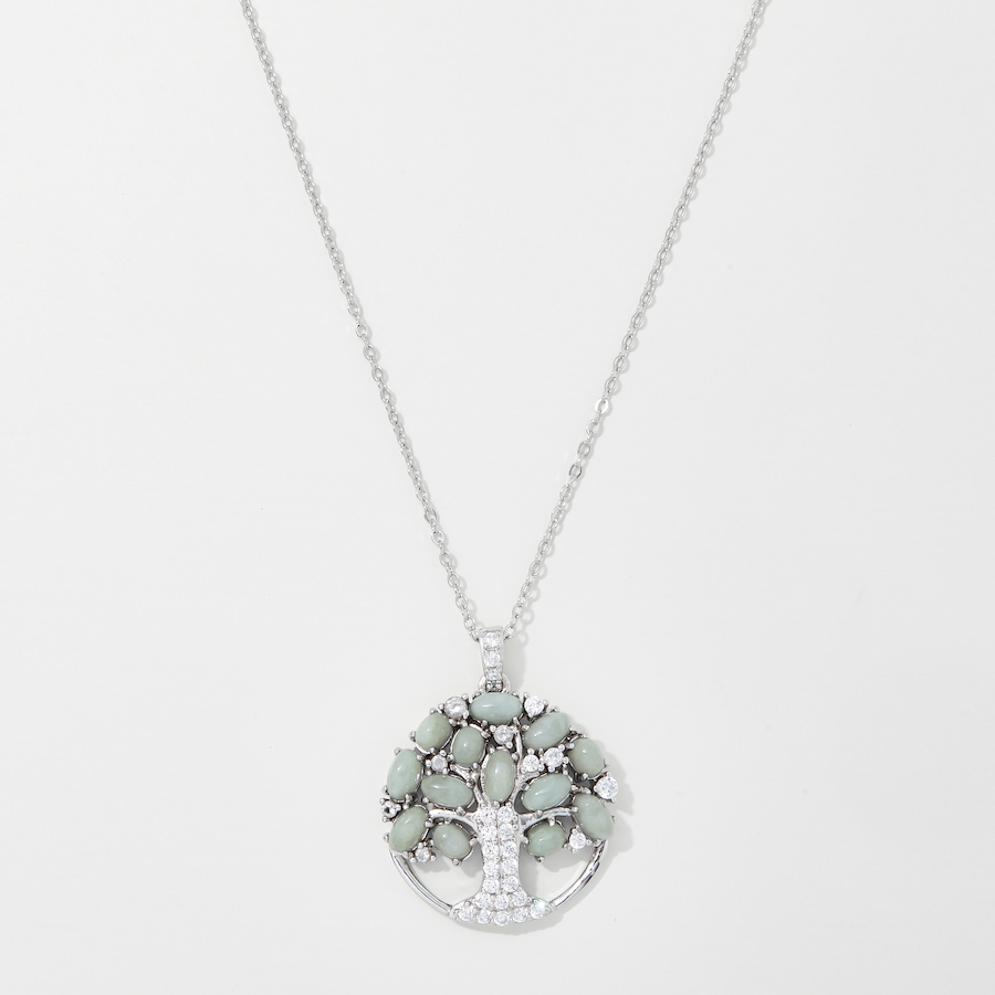 Image 252700.jpg, Product 252-700 / Price $79.88, Jade of Yesteryear Sterling Silver Genuine Green Jade Tree Of Life Pendant With Chain from Jade of Yesteryear on TSC.ca's Jewellery department