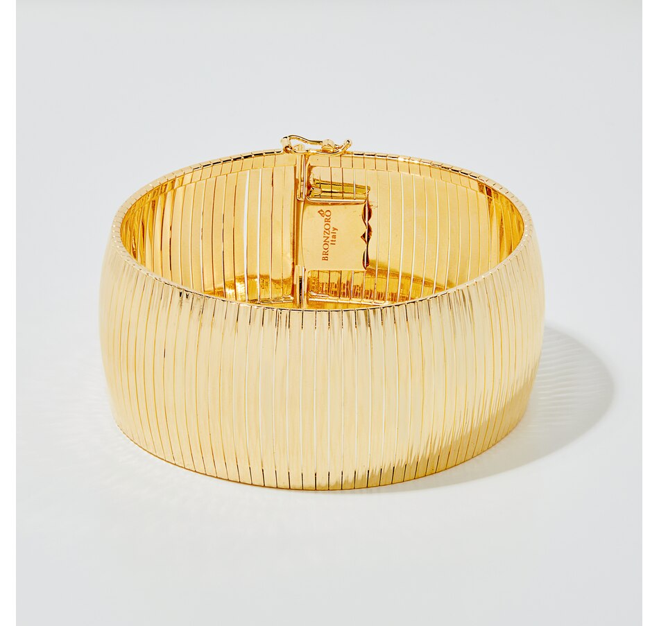 Image 252743.jpg, Product 252-743 / Price $99.99, Bronzoro 18K Yellow Gold Plated Diamond Cut Wide Cuff Bangle from Bronzoro on TSC.ca's Jewellery department