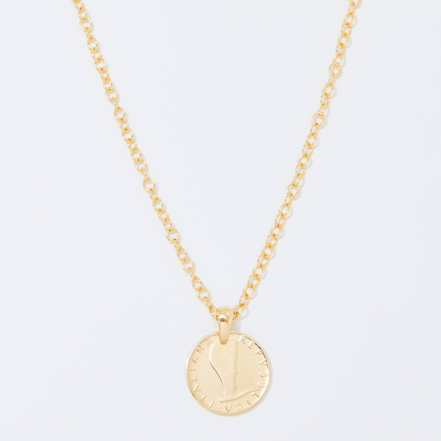 Image 252747_ALTMORE1.jpg, Product 252-747 / Price $49.88, Bronzoro 18K Yellow Gold Plated Genuine Five Lira Coin On Baby Rolo Chain from Bronzoro on TSC.ca's Jewellery department