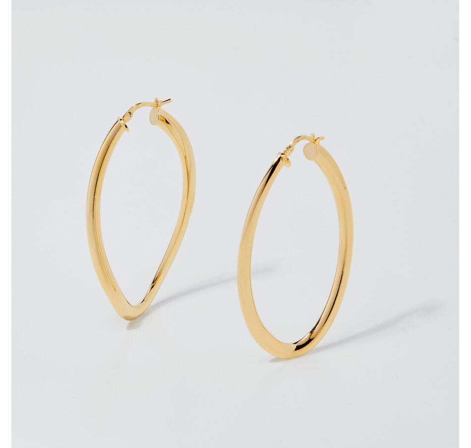 Image 252752.jpg, Product 252-752 / Price $47.99, Bronzoro Yellow Gold Plate Slightly Twisted Oval Hoop Earrings from Bronzoro on TSC.ca's Jewellery department