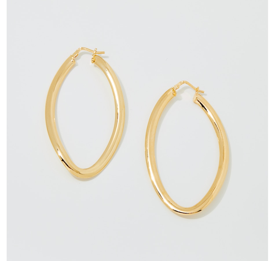 Image 252752_ALTMORE1.jpg, Product 252-752 / Price $47.99, Bronzoro Yellow Gold Plate Slightly Twisted Oval Hoop Earrings from Bronzoro on TSC.ca's Jewellery department