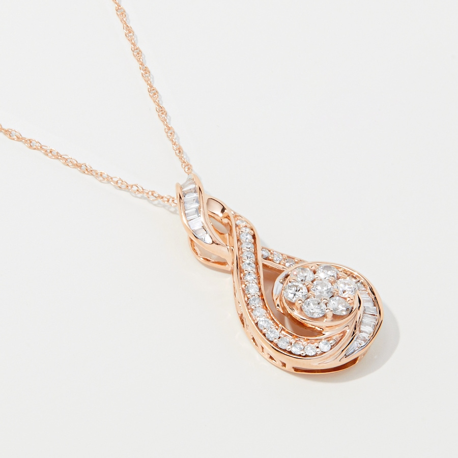Image 252768_ALTMORE2.jpg, Product 252-768 / Price $399.33, 10K Rose Gold 0.50ctw Diamond Pendant with Chain from Diamond Show on TSC.ca's Jewellery department